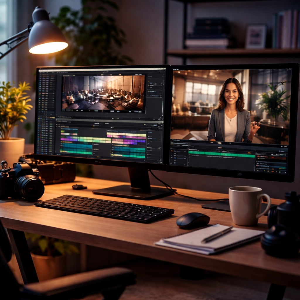 Professional Video Editing Workspace